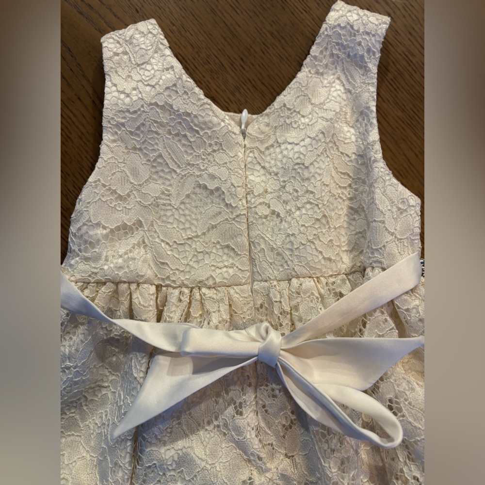 American Princess Ivory Lace Dress with Bow - Picture 10 of 12